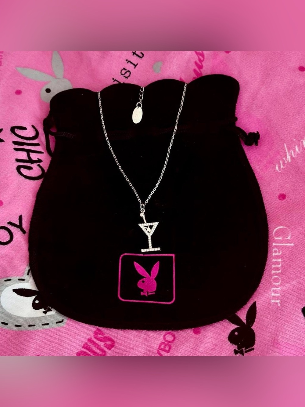 Playboy Y2K martini necklace